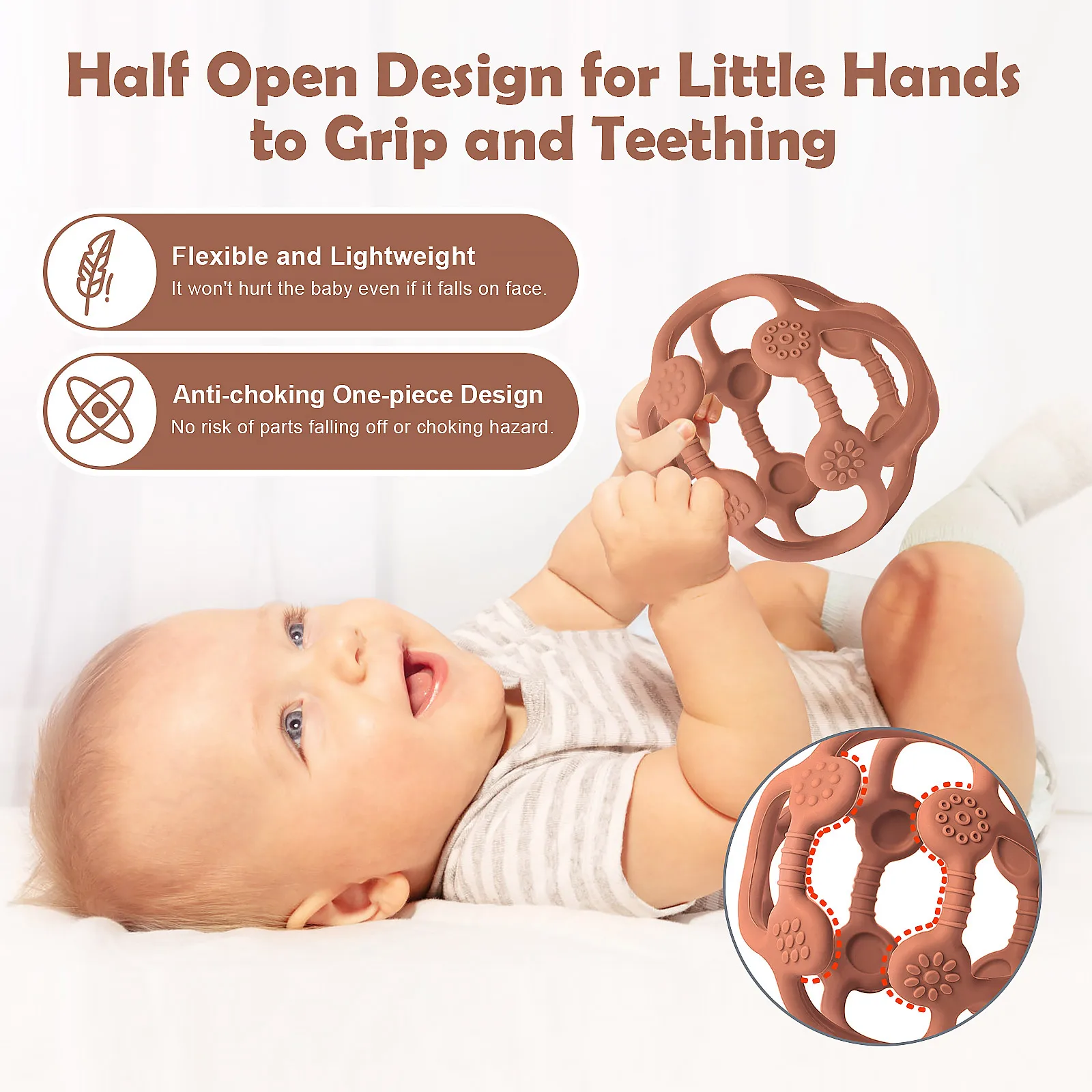 1PC Silikone Bidering Baby Ror Form, Træ-Bidering Ring Kid Gave fødevaregodkendt BPA-Fri Silikone Børn Varer Kid Tand-Toy