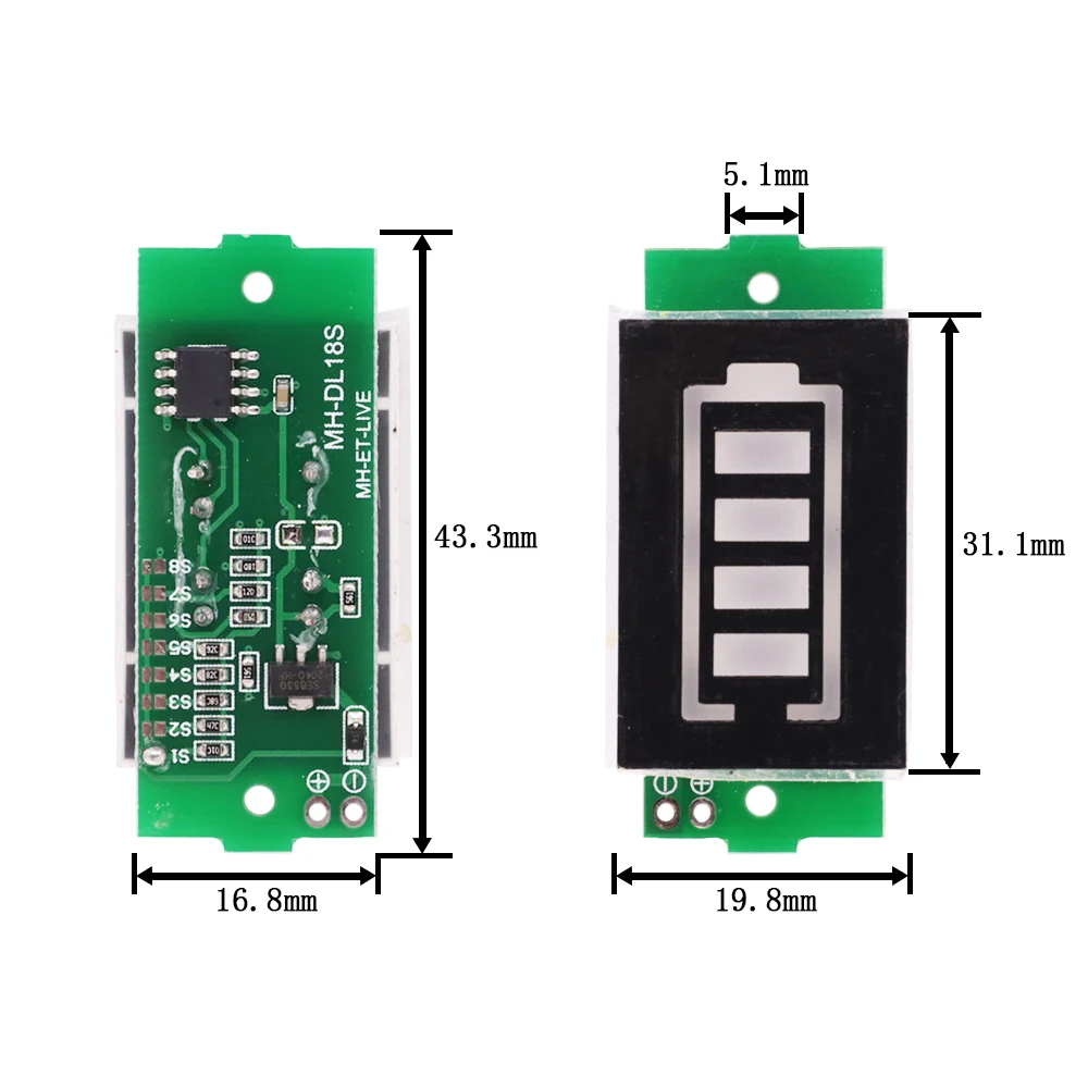 1S 2S 3S 4S 6S 7S 8S Serie Lithium Batteri Kapacitet Indikator Display elbiler Magt Tester Li-Po-Li-Ion-Modul