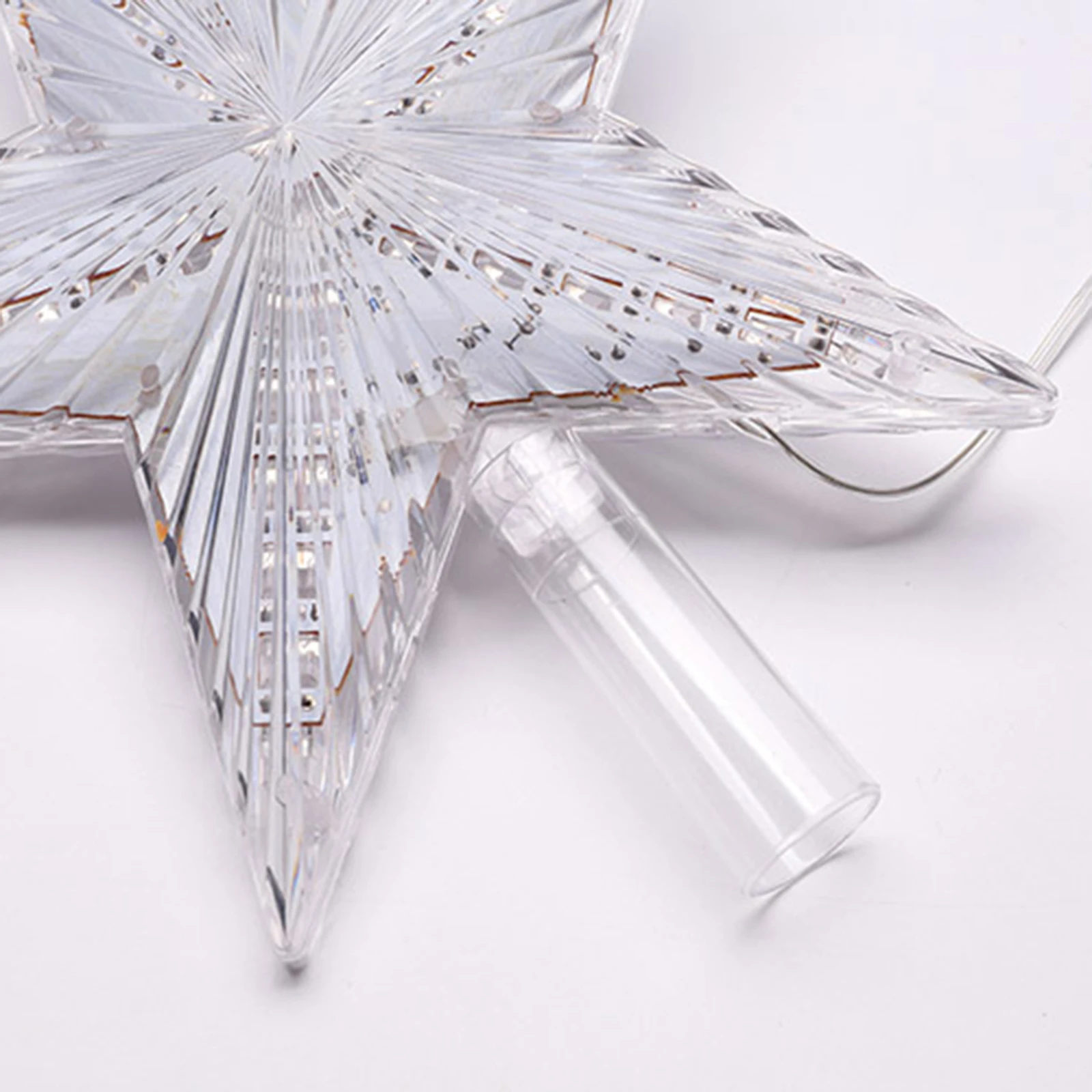 31LED Xmas Stjernede Fairy Lights Vandtæt PVC Christmas Tree Top Lamper Genanvendelige Glowig Stjernede Charms Kunsthåndværk til Fest