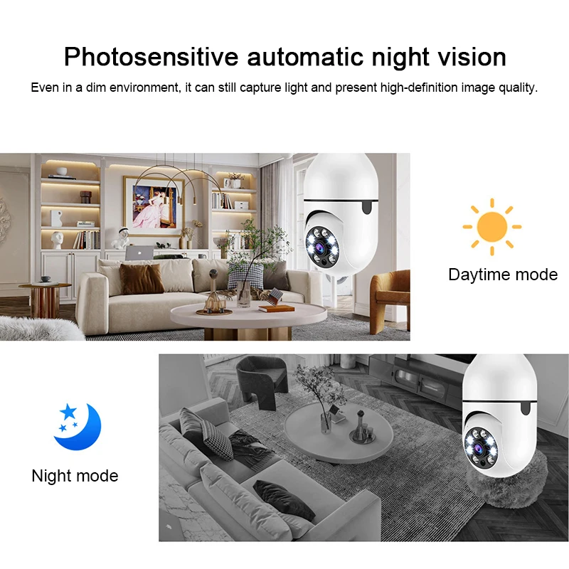 4X Digital Zoom Trådløse Cam 5G Wifi 5MP E27 Indendørs AI Menneskelige Opdage Fuld Farve Night Vision Pære overvågningskamera Smart Home