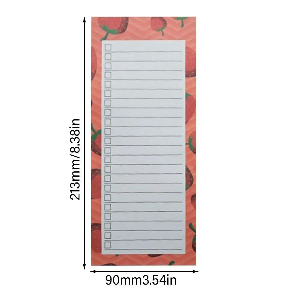50 Ark Magnetiske Note Pad Flytbare Sticky Planner Memo Pad For Køleskab Frugter Trykt Mønster Plan Bogen At Gøre Listen Papirvarer
