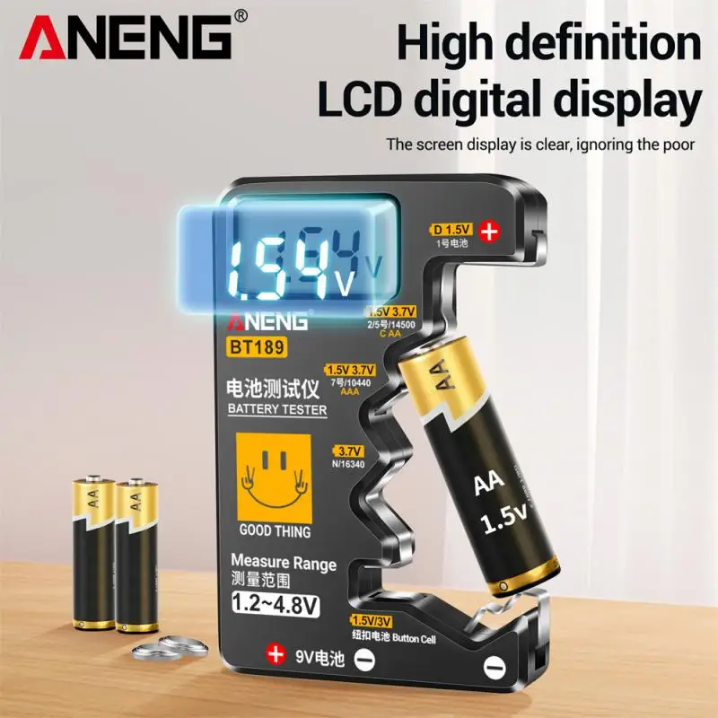 Digital Batteri Tester LCD-Display C D N AA, AAA, 9V 1,5 V knapcelle Batteri Kapacitet Ind Detektor Kapacitans Diagnostisk Værktøj