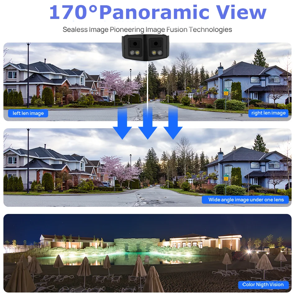 Hik Kompatibel 4MP Panorama Colorvu IP-Kamera Indbygget MIKROFON Højttaler Menneskelige Opdagelse SD-Kort Slot WDR Overvågning IP-Kameraer APP