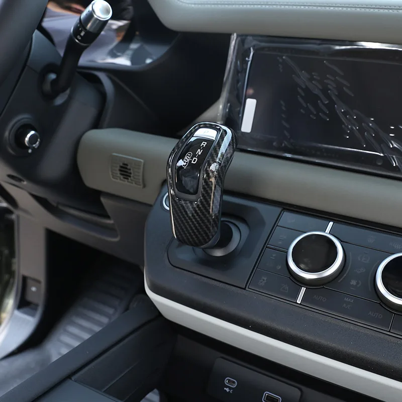 Land Rover Defender 90 110 130 2020-23 ABS kulfiber/ sort Bil korn Gear Shift Hoved Dække Trim Klistermærker til Bil Tilbehør