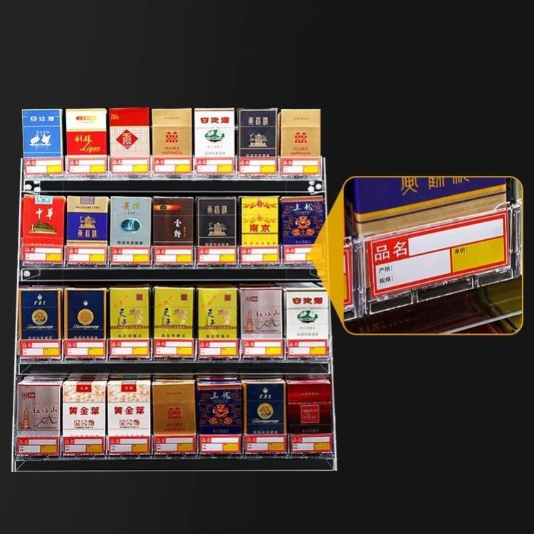 Cigaret Shop Fremvise Akryl Display Auto - Push-Cigaret Display Rack Kabinet Holder Med Pris Slot Supermarked Butik