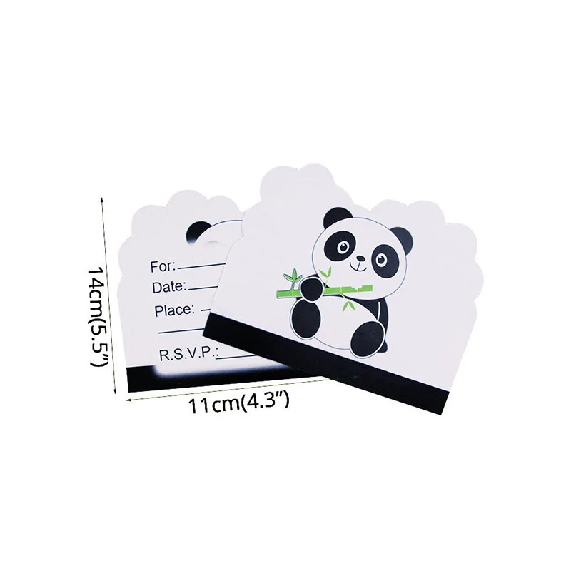 Tegnefilm Panda Tema Papir Plade Muffin Kopper Engangsservice Sæt Fødselsdag Part Dekorationer Baby Brusebad Panda Part Ballon