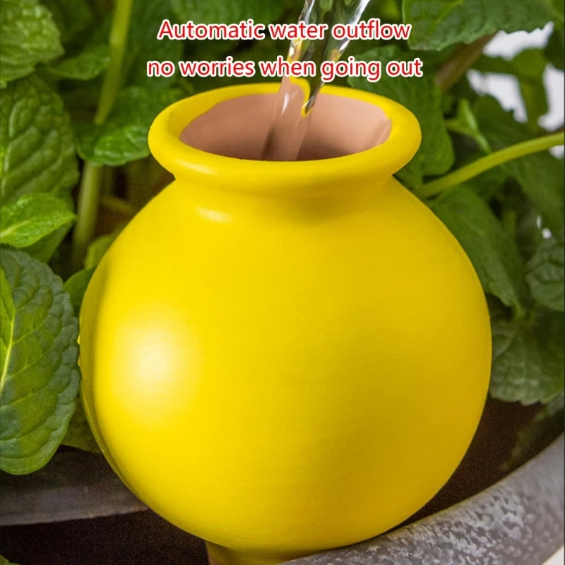 4stk Lille vinflaske Automatisk Anlæg Dripper Terracotta potteplante Vanding til Indendørs Udendørs Have Warering