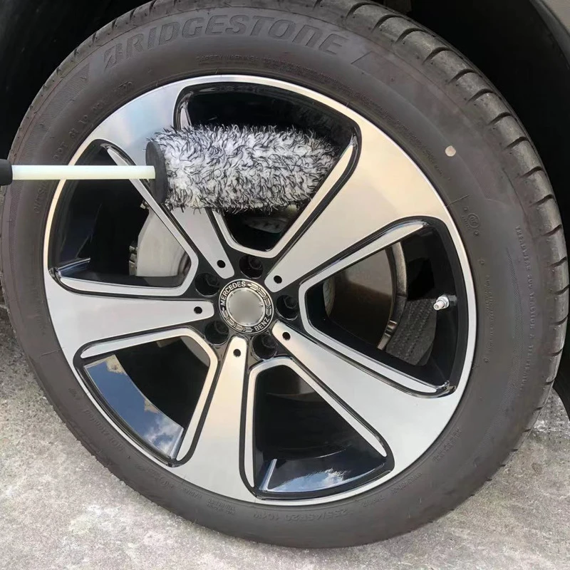 Bilvask Super Pensel Microfiber Premium Hjul Børste, Non-Slip Håndtag Nem At Rengøring Af Fælge, Eger Hjul Tønde Bil Tilbehør