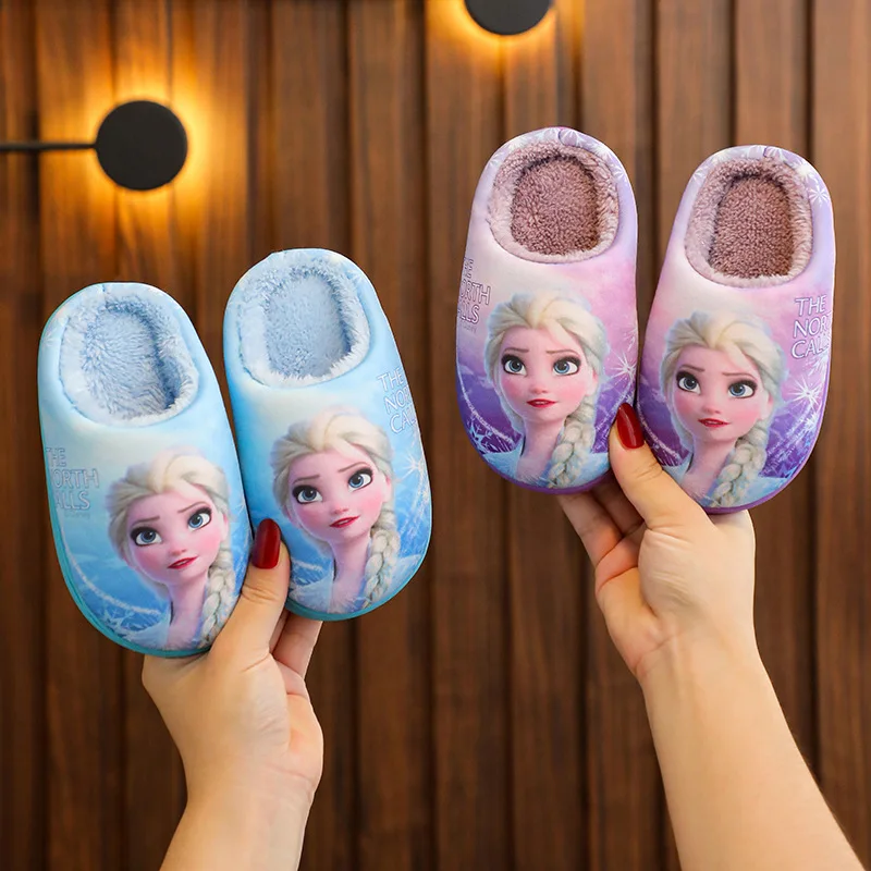 Disney Anna Elsa Prinsesse Varm Børns Bomuld, Tøfler Piger Sko Anti-skid Hjem Varm Baby Sneakers Børn