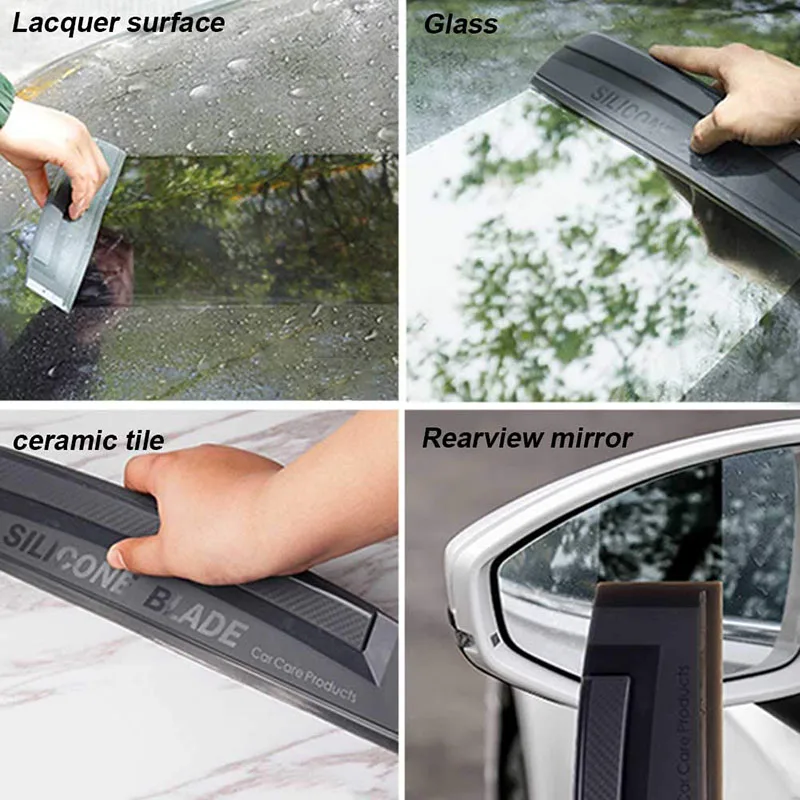 Ikke-Bunden Blød Silikone Handy Skraber Bil wrap værktøjer Vand Window Wiper Tørring Blade Ren Skrabning rene biler Tilbehør