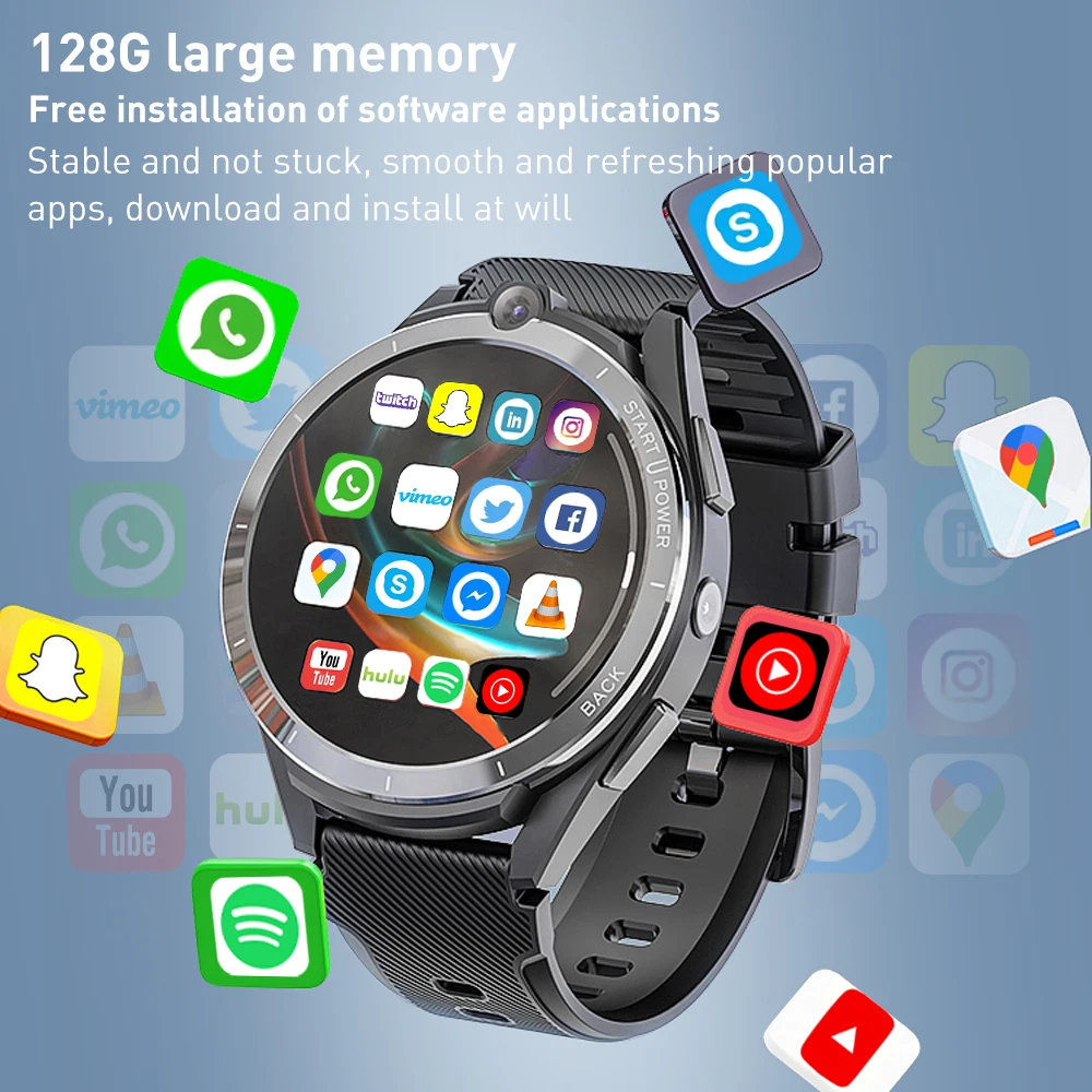 LEMFO LEM16 Smart Ur Android 11 Smartwatch Mænd 6GB 128GB 900mah Med Dual Power Bank System 2022 Nye 4G-Smart Ur 1,6 Tommer