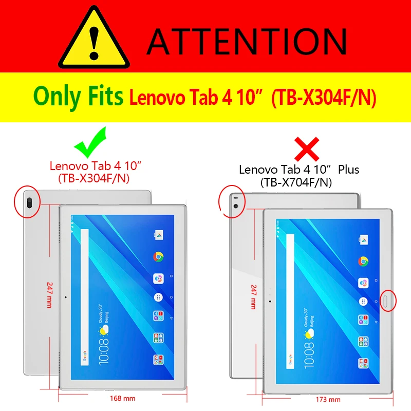 Magnetisk cover Til Lenovo FANEBLAD 4, 10, TB-X304N/F/L Funda Tablet til Lenovo-Fanen 4 10 Ultra Slim Stå Dække forTab4 10 10.1