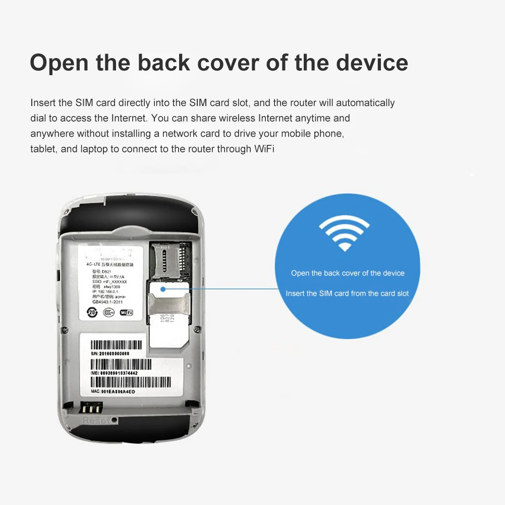 4G/5G Lte Pocket Wifi Router 150Mbps Bil Mobile Hotspot Ulåst Modem Med et Sim-Kort Slot, Firewall, VPN Bærbare Trådløse Router