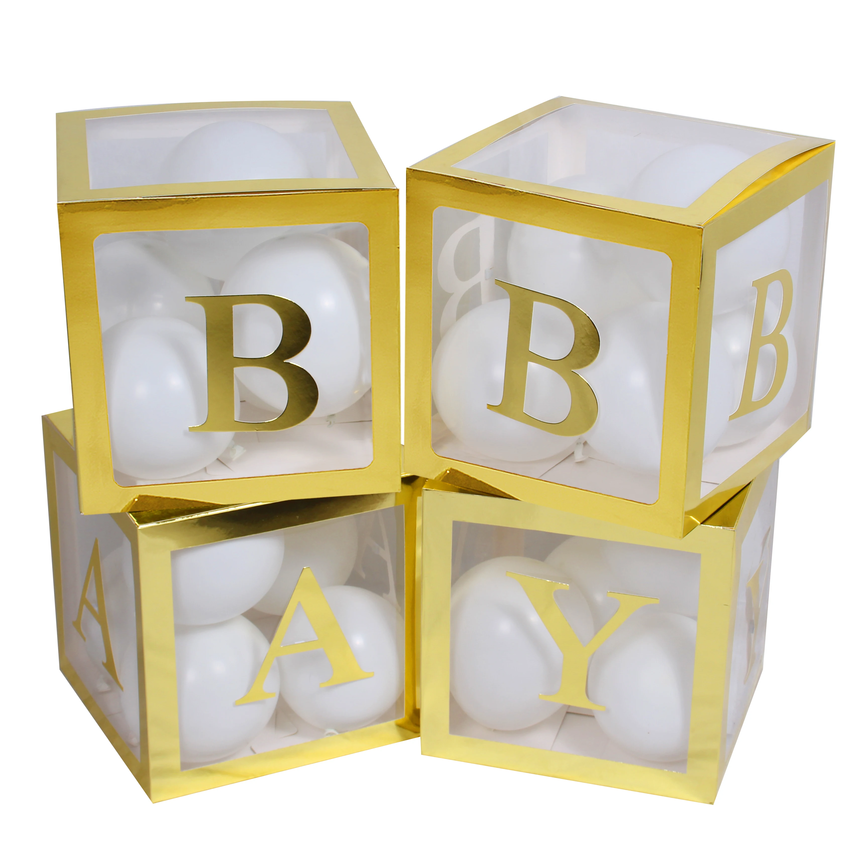 Baby Shower Max Guld Brugerdefinerede Ballonen Letter Box Fødselsdag Bryllup Fest Dekoration Baby Brusebad 1st Fødselsdag Gennemsigtig Ballon Box