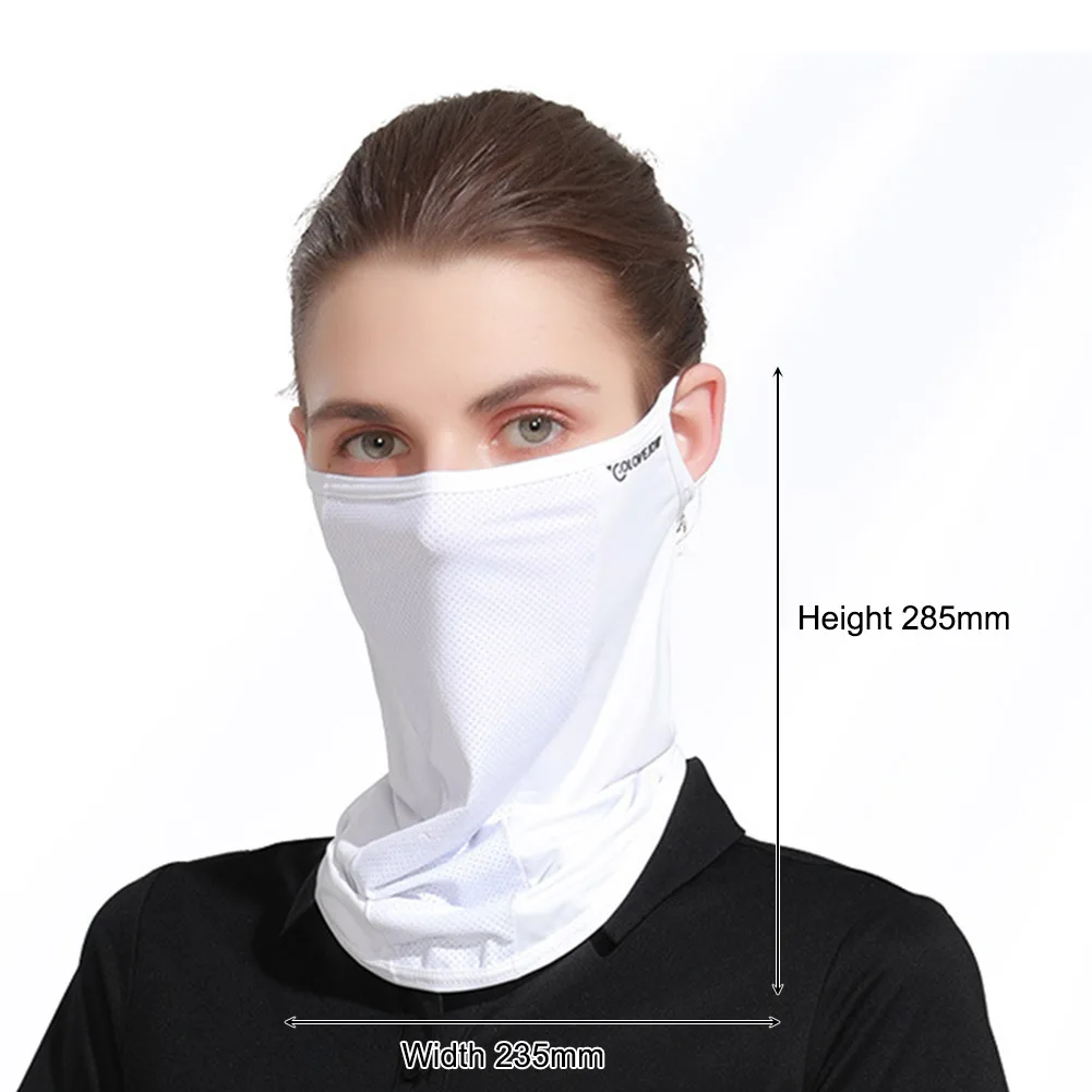 Mænd Kvinder Åndbar Ansigt Scarf Is Silke UV solbeskyttelse Maske Justerbar Anti-Ultraviolet Tynd Kører Hals til Sommer Udendørs